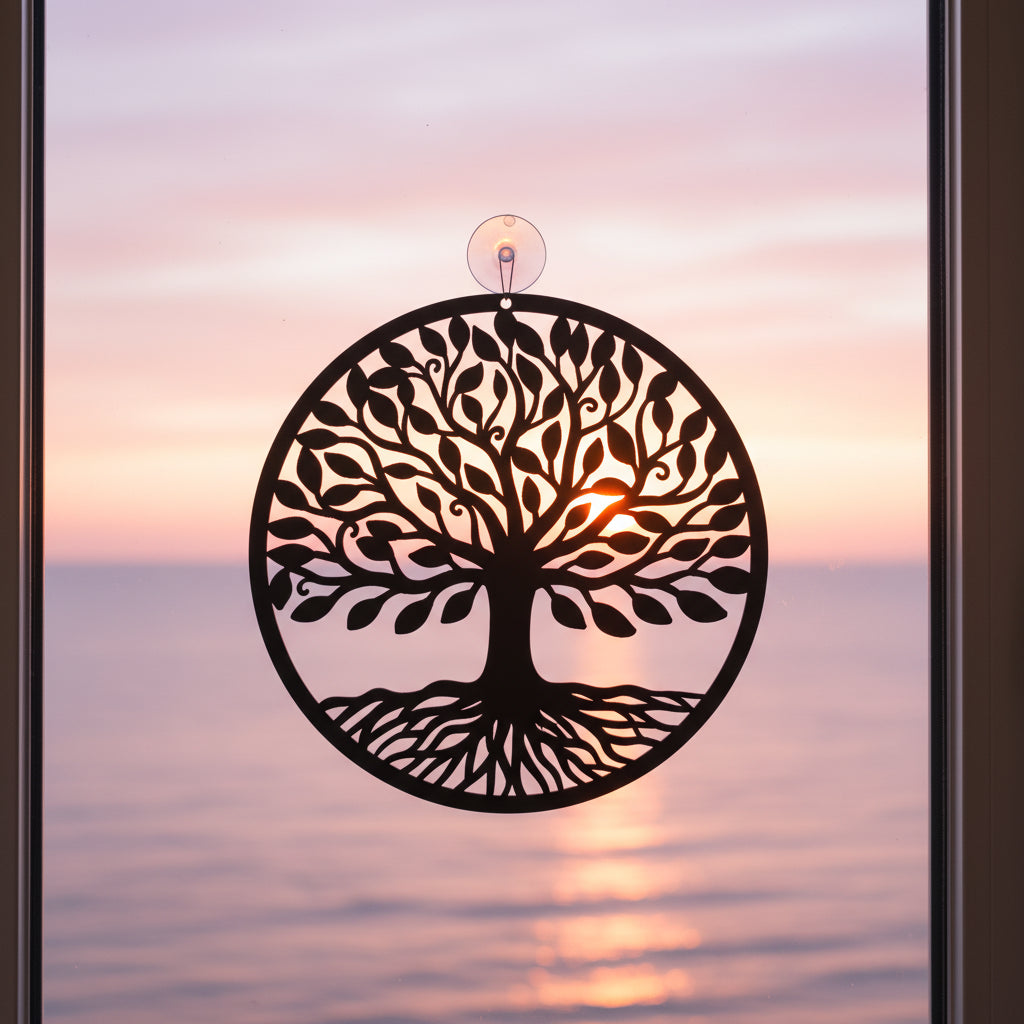 Levensboom Bron van Harmonie als raamhanger – spiritueel design