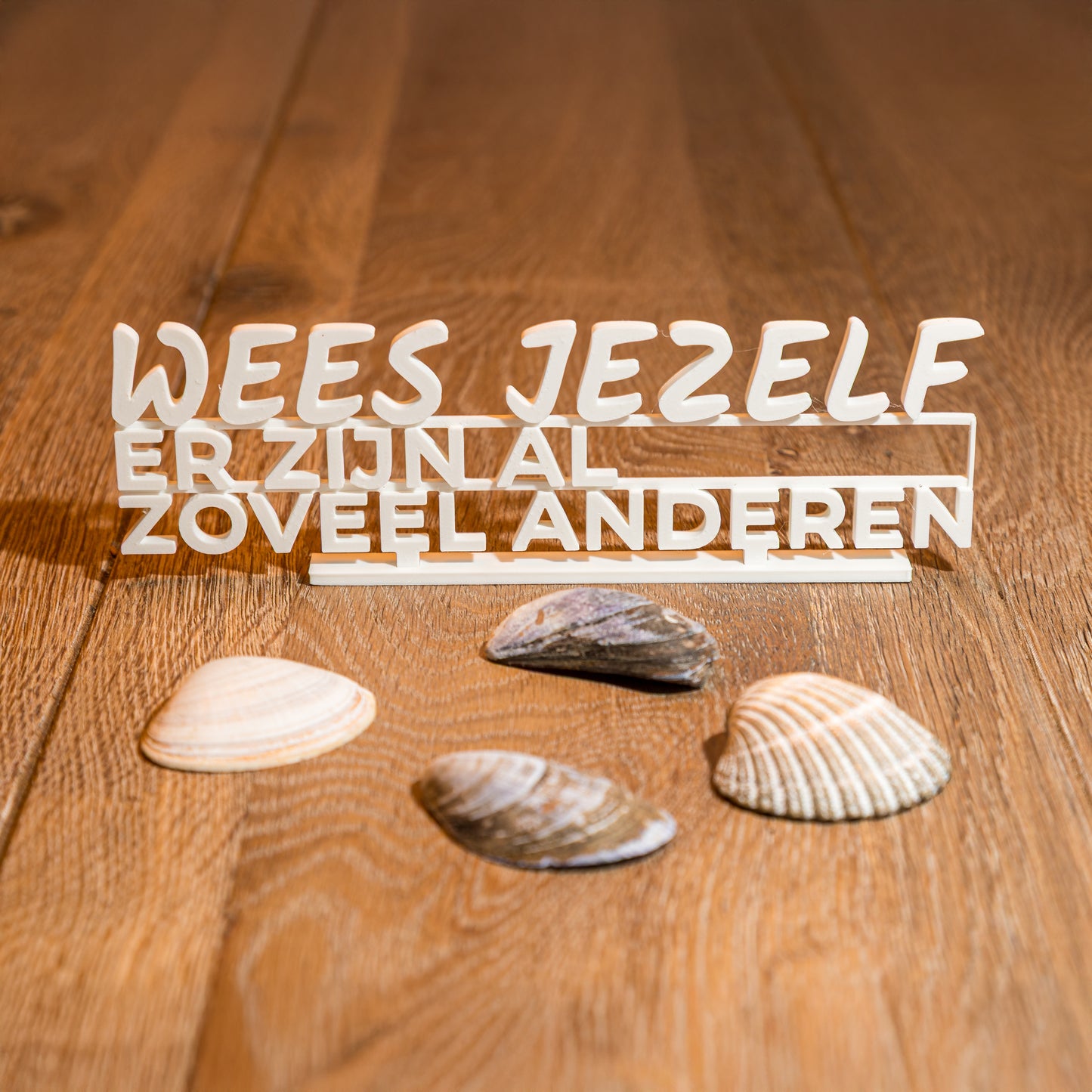 Wees je zelf – uniek kunstobject voor interieur, eigen ontwerp uit eigen studio Onwies Shop