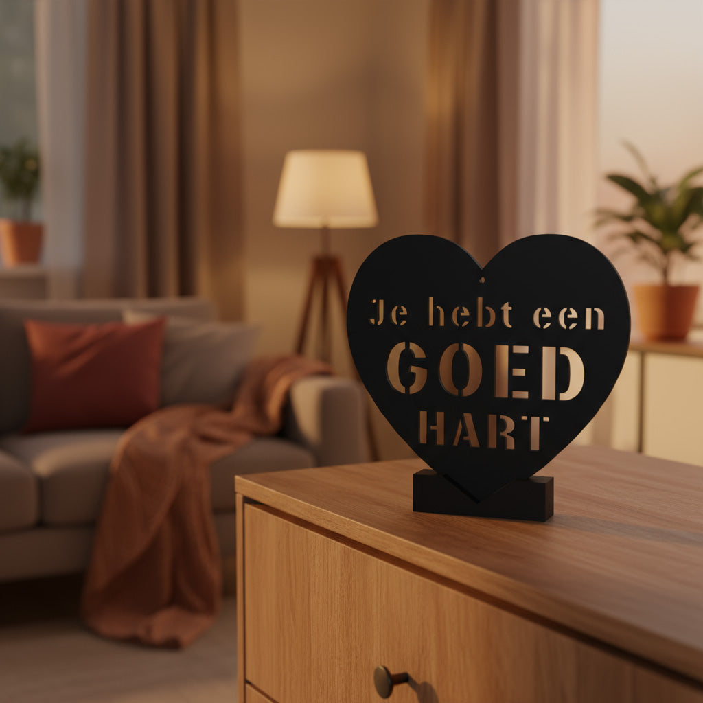 Je hebt een goed hart – 3D-geprint hartvormig decoratieobject, exclusief Onwies Shop