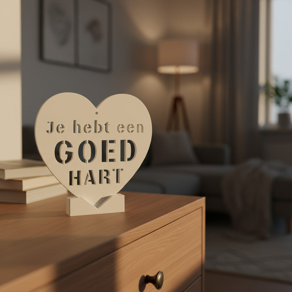 Je hebt een goed hart – moderne decoratie voor interieur, eigen ontwerp  door Marc Hartman van Onwies Shop