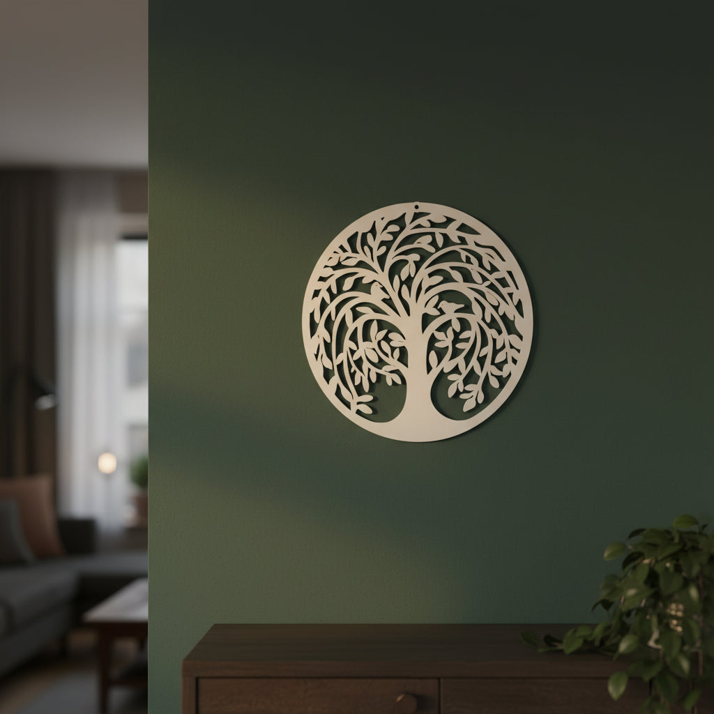 Levensboom Zachte Overgave – rustgevend 3D wanddecoraamhanger in het wit of zwart