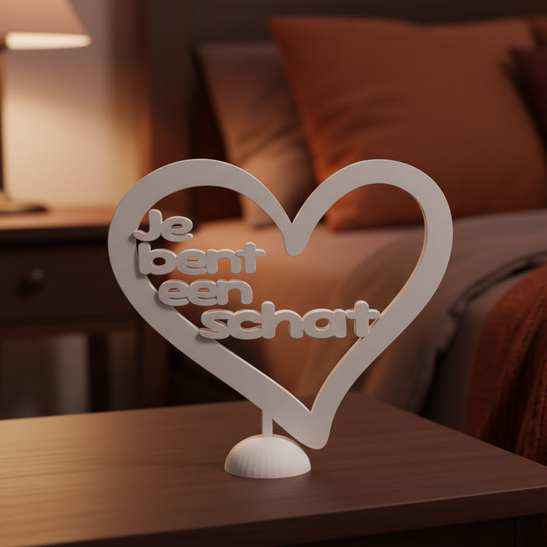 Je bent een schat – 3D-geprint decoratieobject met liefdevolle tekst, exclusief Onwies Shop