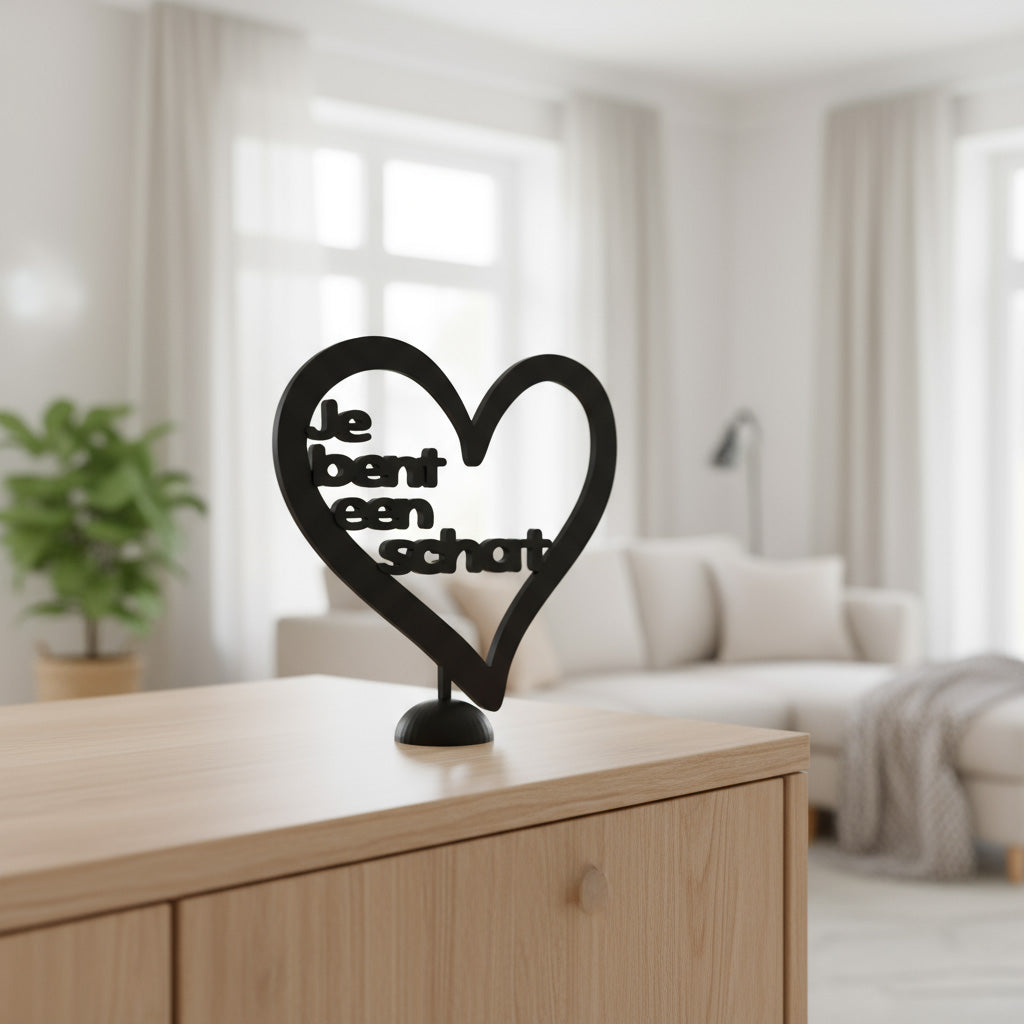 Inspirerende decoratie Je bent een schat – moderne 3D-geprinte spreuk voor een liefdevol interieur