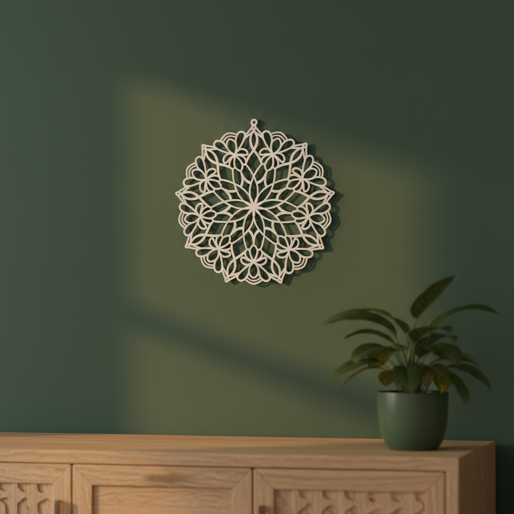 Mandala Essentie van Evenwicht – 3D-geprint wanddecoratie met spirituele mandala, exclusief Onwies Shop