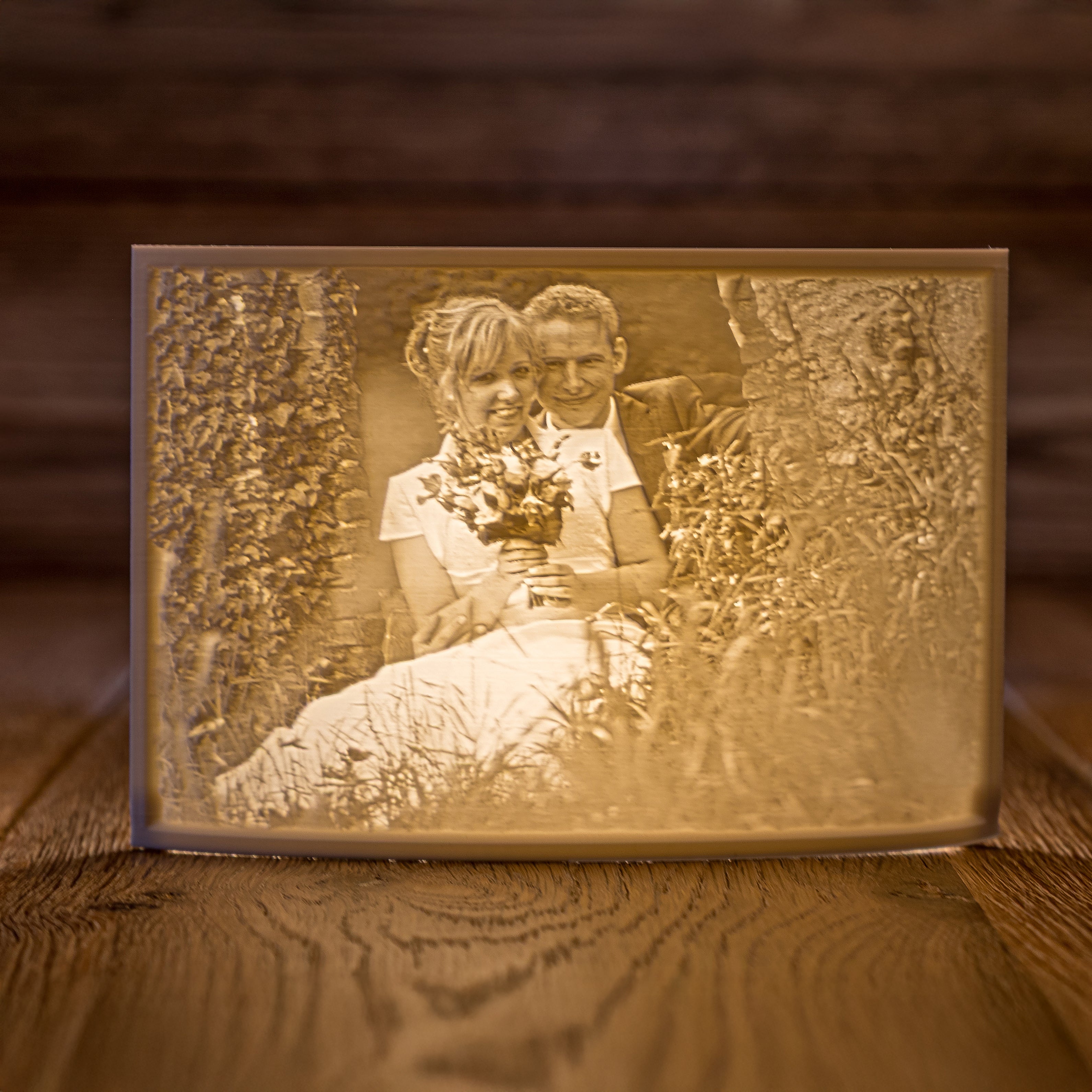 Fotolicht lijst met 3D-geprinte foto – sfeerbeeld met verlichting