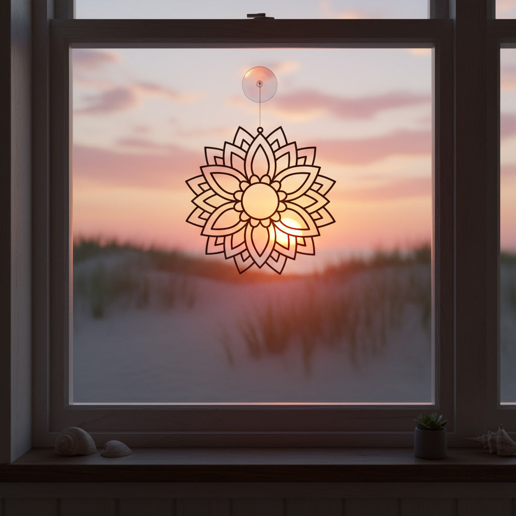 Mandela Lotuslicht – artistieke lichtdecoratie met mandala en lotusvorm, exclusief Onwies Shop