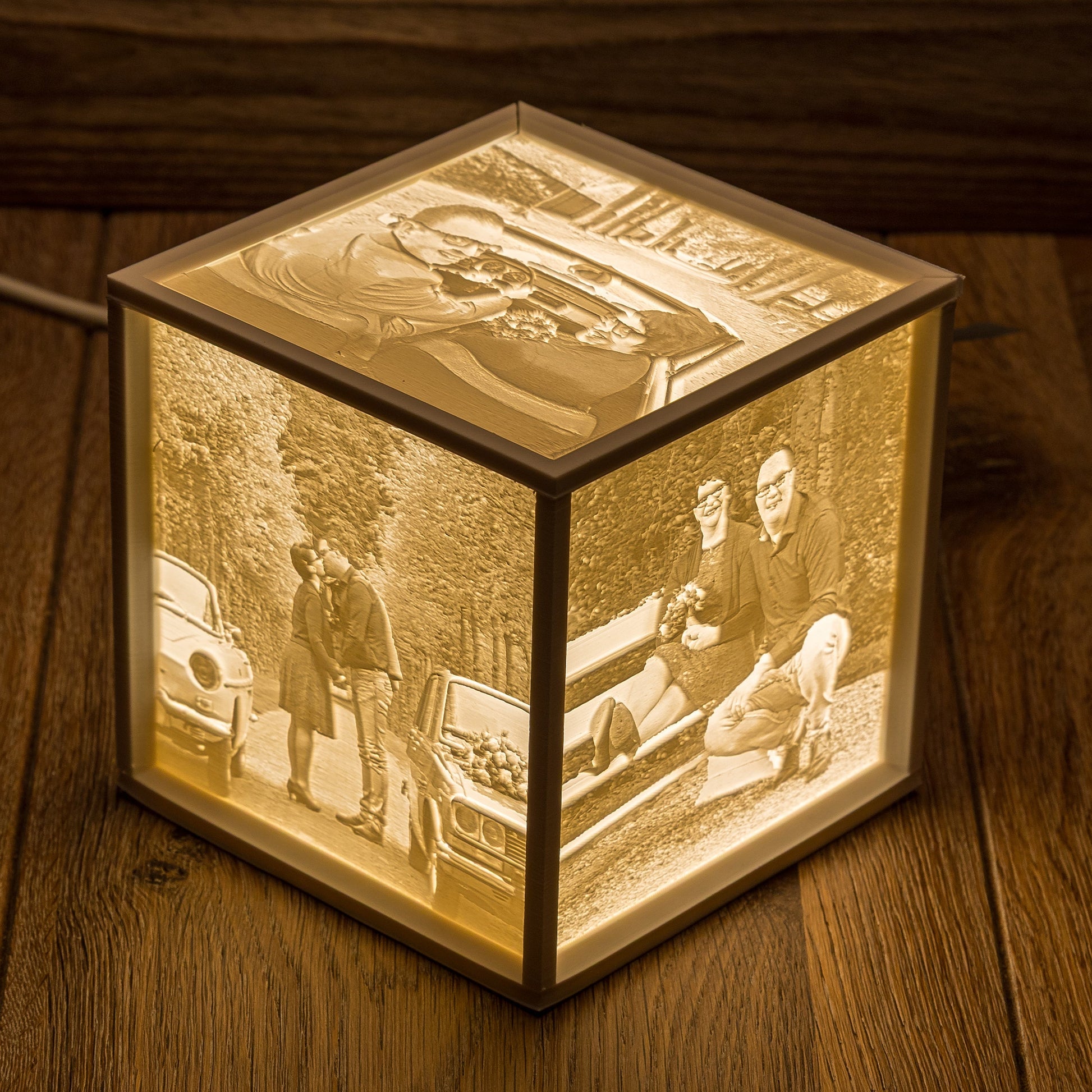 Combinatie van lamp en foto's